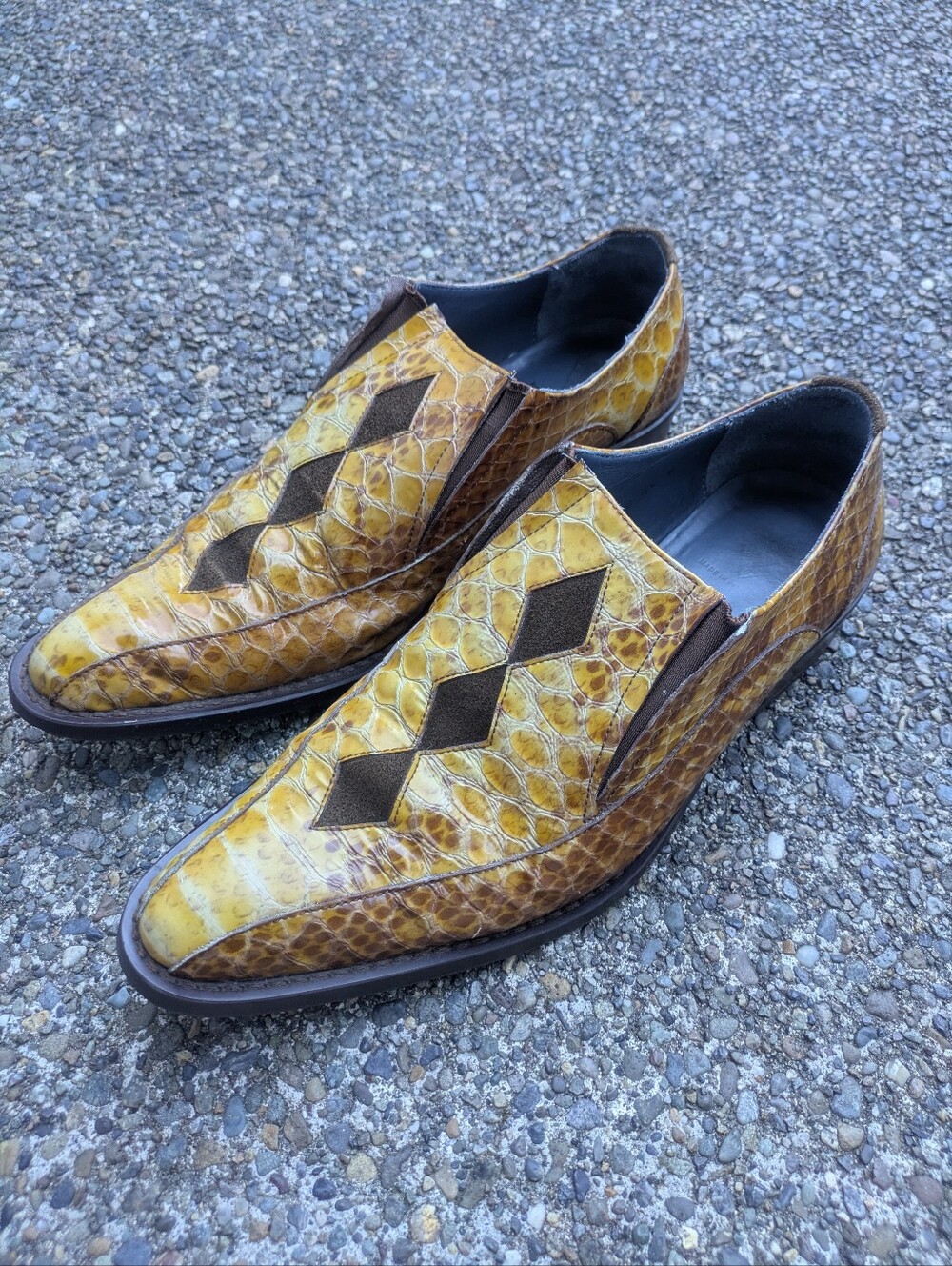 John Fluevog Sigurd Snake Beige Snake Shoes